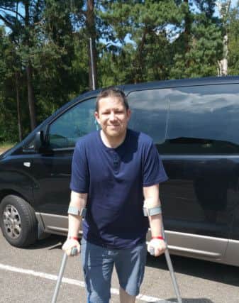 Colin Brice after his car crash