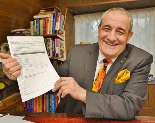 Marco Cereste back in local politics pictured with his nomination paper. EMN-160803-174418009