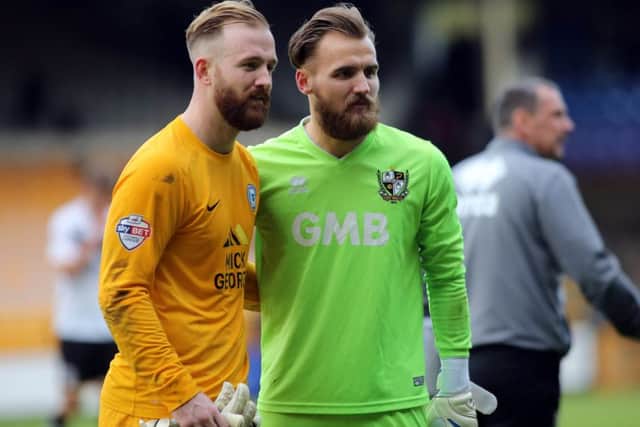 Posh goalkeeper Ben Alnwick (left) with his brother Jak Alnwick who plays for Port Vale. Photo: Joe Dent/theposh.com.