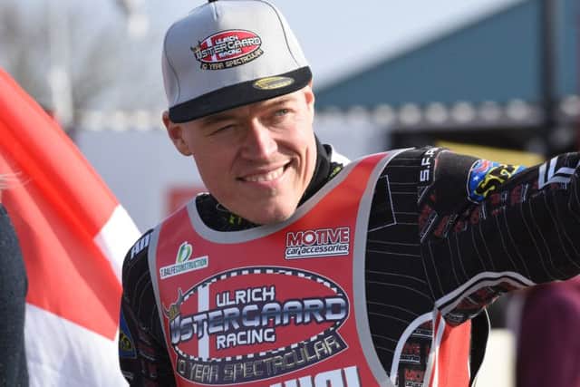 Ulrich Ostergaard is all smiles at his testimonial meeting at the Showground. Photo: David Lowndes.