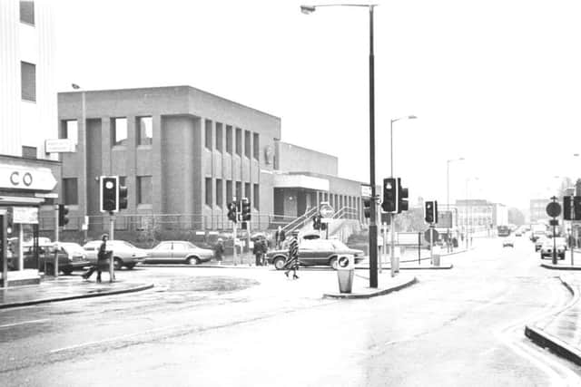 A view down Bridge Street in 1979