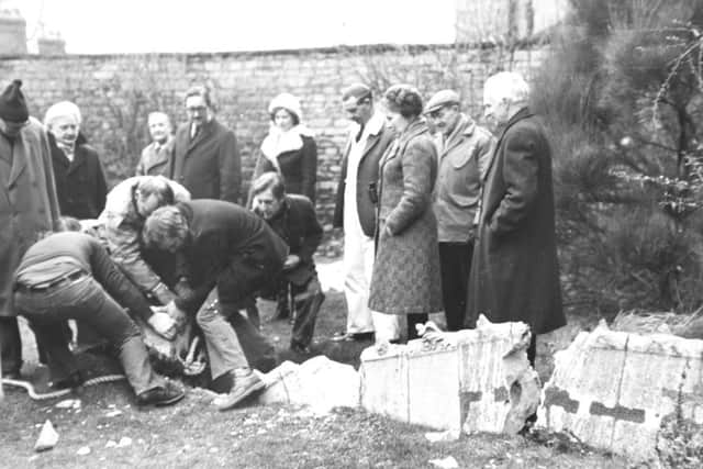 FROM THE ARCHIVES: A pinnacle was blown off one of the cathedral towers during fierce winds in January 1976