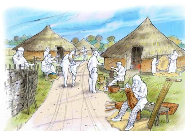 An artist's impression of the Bronze Age village