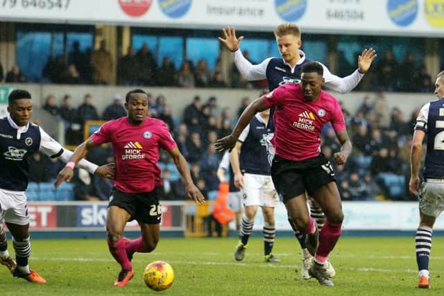 Ricardo Santos (right, pink) is available for Posh against Doncaster. Photo: Joe Dent/theposh.com.