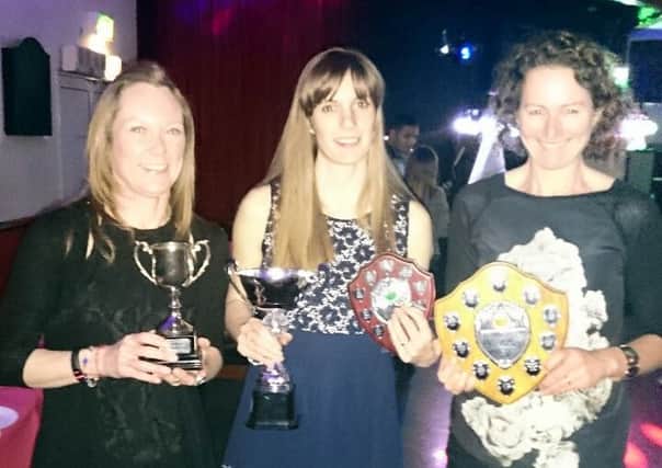 Trophy winners Nicky Morgan, Cat Foley-Wray and Philippa Taylor.
