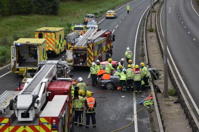 Fatal RTC on the eastbound carraigeway of the A47 at Bretton involving two vehicles. The air ambulance was called. EMN-151013-161658009