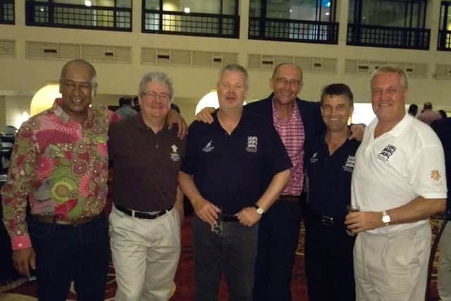 Bob Milne (left) with some of the England touring party.