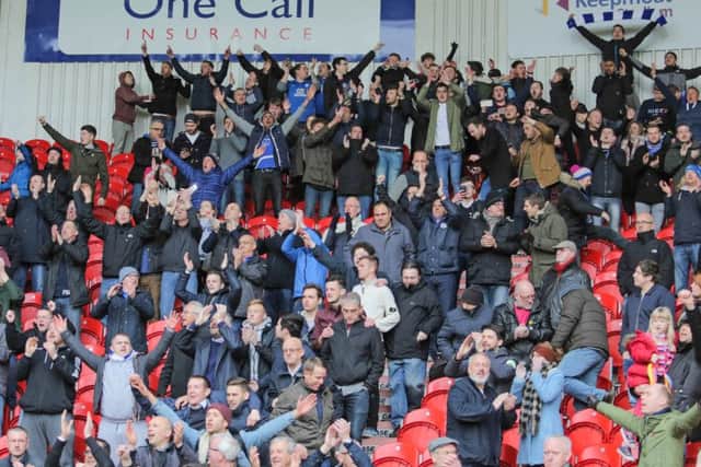 The Posh fans were in great voice in Doncaster. Photo: Joe Dent/theposh.com.