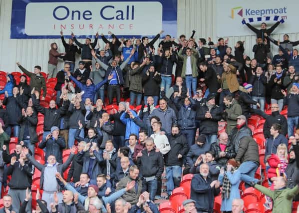 The Posh fans were in great voice in Doncaster. Photo: Joe Dent/theposh.com.