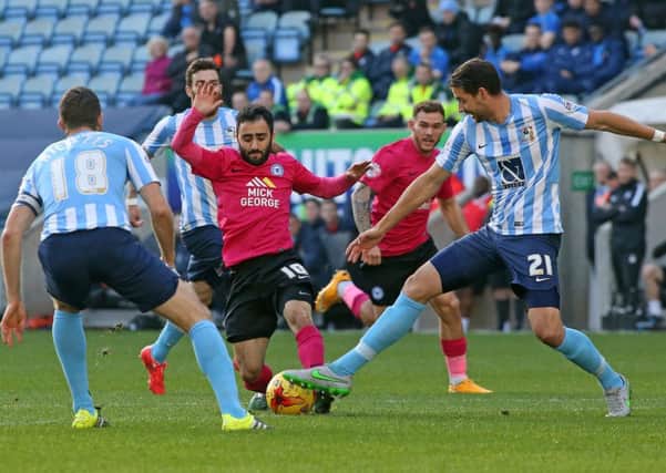Action from Coventry v Posh from earlier this season. Photo: Joe Dent/theposh.com.