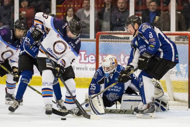 Action from Phantoms play-off battle with Sheffield ay Planet Ice. Photo: Tom Scott - AMOimages.com