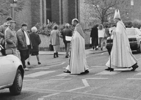 Clerics on the crossing in 1991