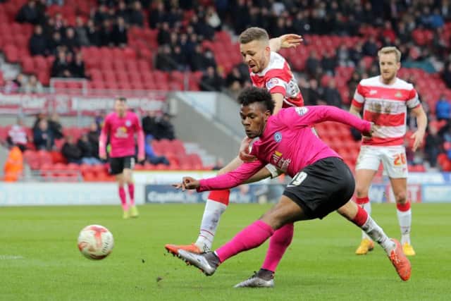 Posh striker Shaquile Coulthirst has earned the admiration of manager Graham Westley. Photo: Joe Dent/theposh.com.