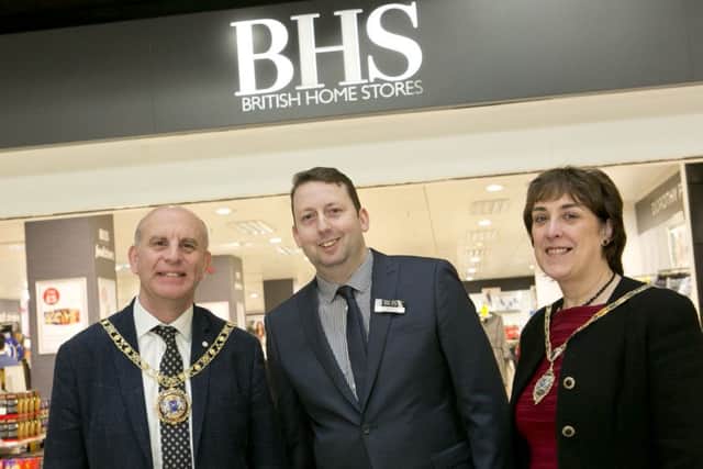 The Mayor and Mayoress of Peterborough launch new BHS Food Store with store manager Martin Savage