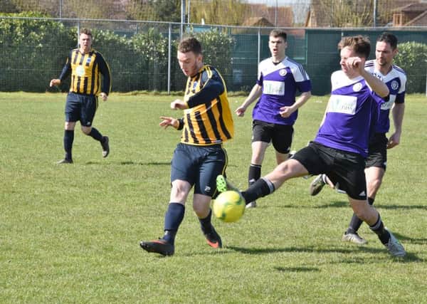 Action from Saturday's big match in Division Threee between Stanground Sports and Bretton North End. Stanground won 5-2. Picture: David Lowndes