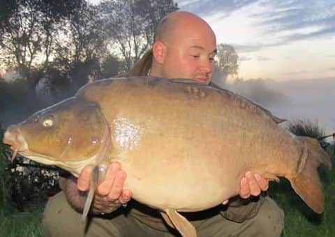 One of the huge fish at Kilthorpe Pools.