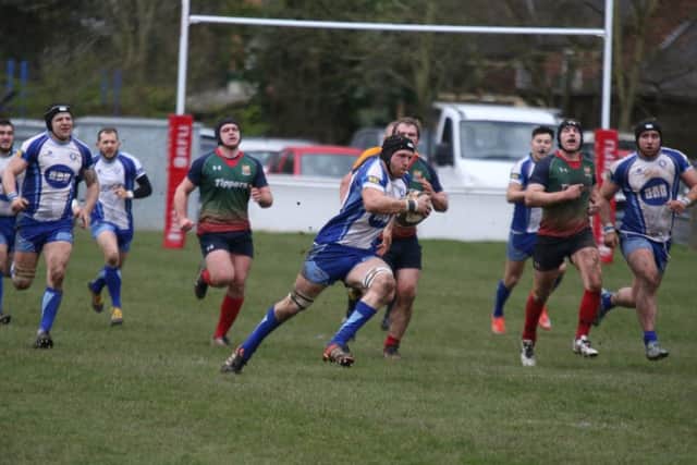 Sam Crooks on his way to the try-line at Lichfield. Picture: Mick Sutterby