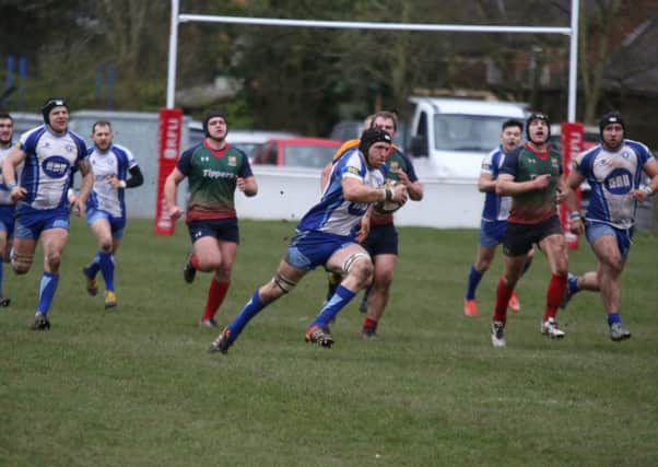 Sam Crooks on his way to the try-line at Lichfield. Picture: Mick Sutterby