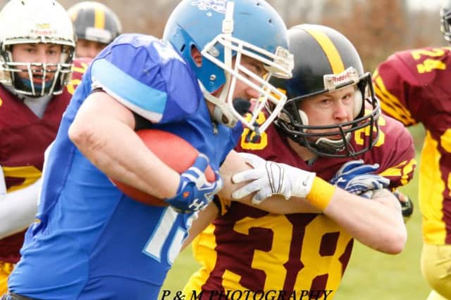 Action from the game between Saxons and Nottingham Caesars.