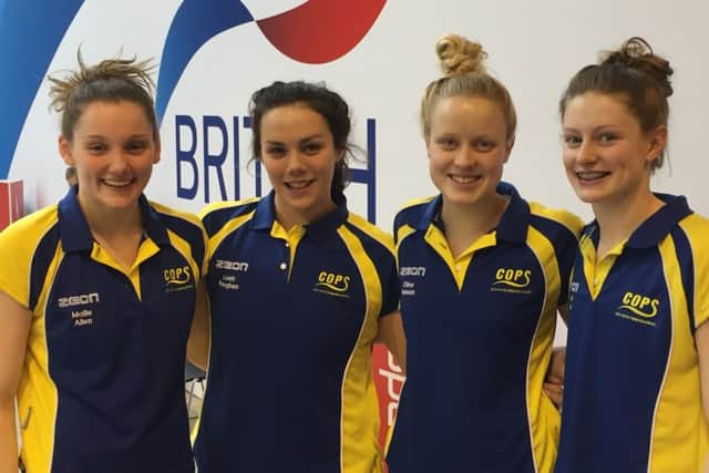 COPS girls in Glasgow. Left to right Mollie Allen, Leah Roughan, Chloe Hannam and Rachel Wellings.