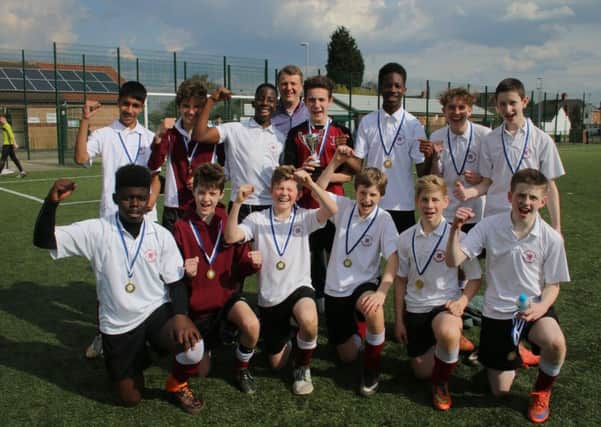 King's School celebrate their county cup triumph. Picture:  Julie Morton/Photosunlimited