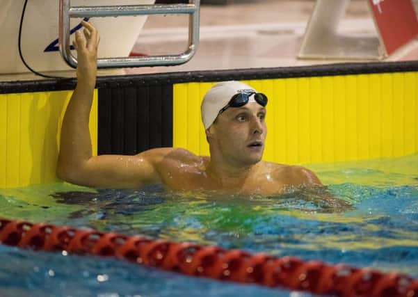 Adam Mallett wins the men's open 200m butterfly final during day two of the British Swimming Championships at Tollcross International Swimming Centre, Glasgow. Picture: Craig Watson/PA Wire