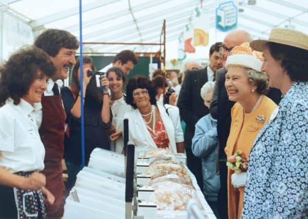 The Queen at the East Of England Show. I wonder what the joke was?