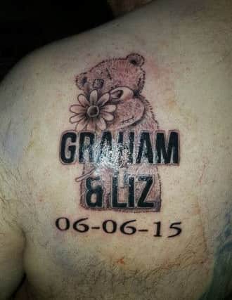 The tattoo is a lasting tribute to Graham Green's love for Liz Edwards. ANL-160419-163039001