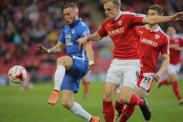 Marcus Maddison in action for Posh at Barnsley. Photo: Joe Dent/theposh.com.