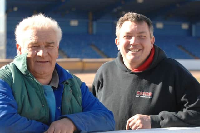 Ged Rathbone (right) with Panthers co-promoter Trevor Swales.