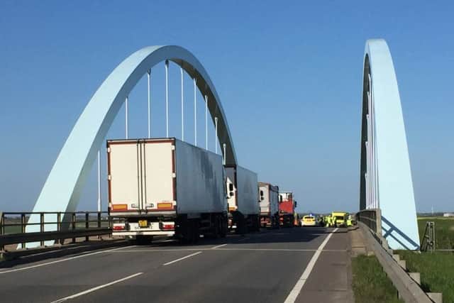 The serious crash on the A16 this afternoon