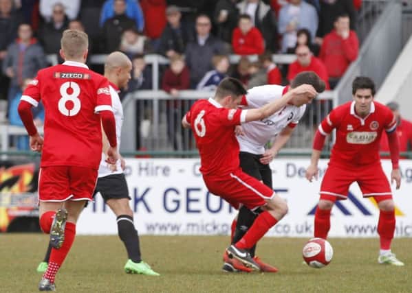 Action from Stamford's recent game against Salford City.
