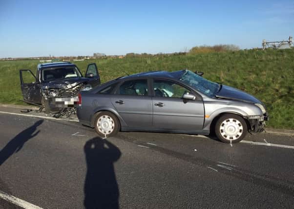 The scene of the crash on the A14