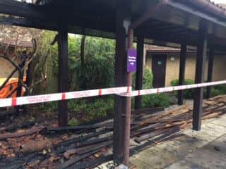The scene at the Premier Inn this morning following the fire