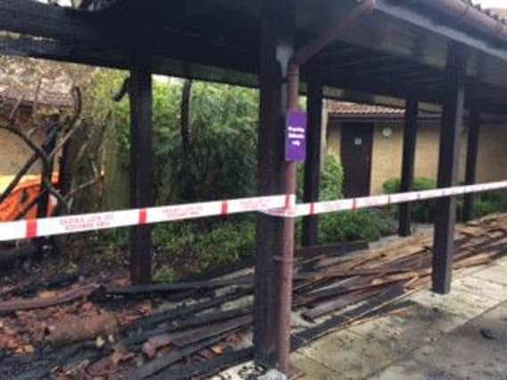 The scene at the Premier Inn this morning following the fire