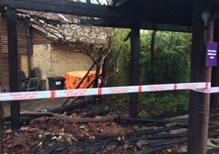 The scene at the Premier Inn this morning following the fire