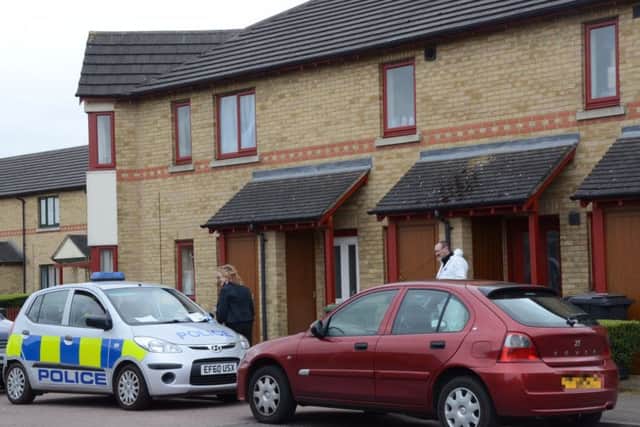 The scene in Park Farm Way, Peterborough.