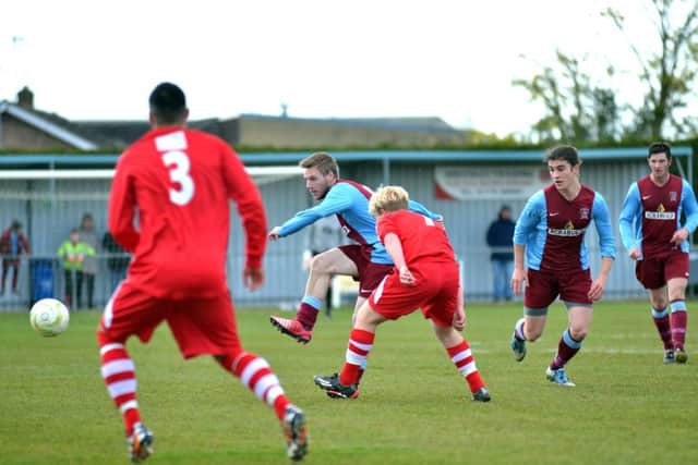 Action from Boston Town's win at Deeping Rangers. Photo: Tim Wilson.