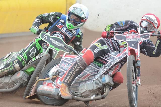 Ulrich Ostergaard racing for Panthers in heat 15 against Somerset Rebels. Photo: David Lowndes.