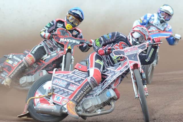 Ulrich Ostergaard and Niklas Porsing are the Panthers men in heat 13 against Somerset Rebels. Photo: David Lowndes.