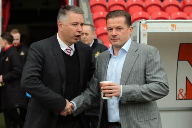 Former Posh managers Darren Ferguson (left) and Graham Westley.