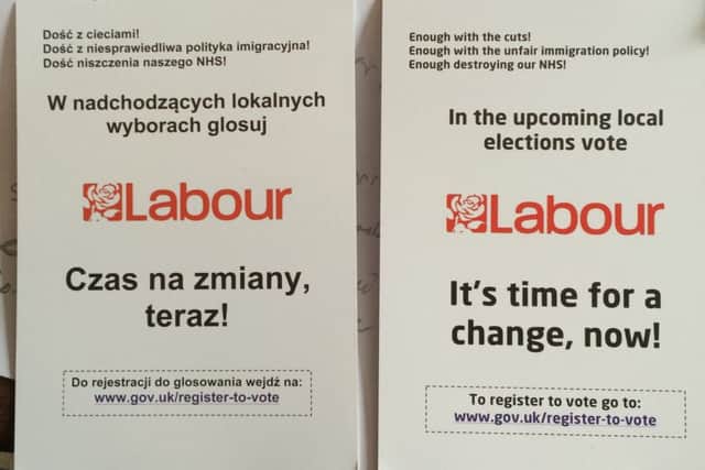 The leaflets in English and Polish
