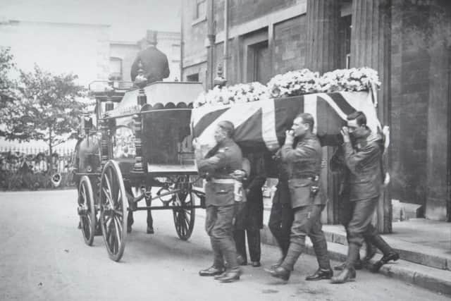 The coffin of the Lonely Anzac leaves the hospital