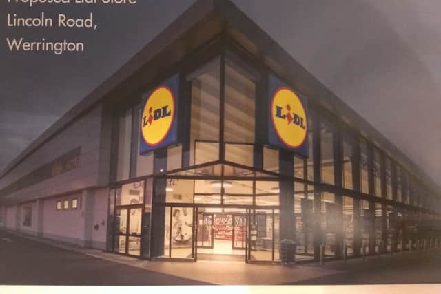 An image shows how the planned Lidl store will appear. ABCDE EMN-160325-121417001