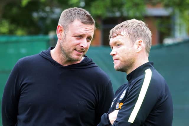 Grant McCann (right) with Darragh MacAnthony. Photo: Joe Dent/theposh.com.