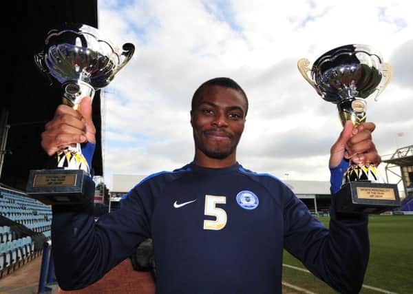 Gaby Zakuani with his Peterborough Telegraph Sports awards in 2012.