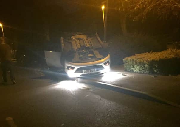 The scene of the crash in Newborough last night. Photo: James Thompson