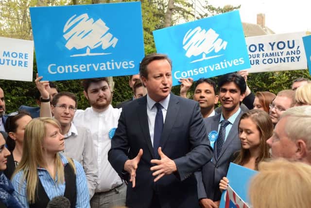 David Cameron celebrating in Peterborough last Friday - those celebrations have been short-lived