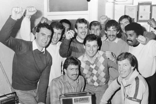 Can you name the Posh players waiting for the cup draw in 1986?