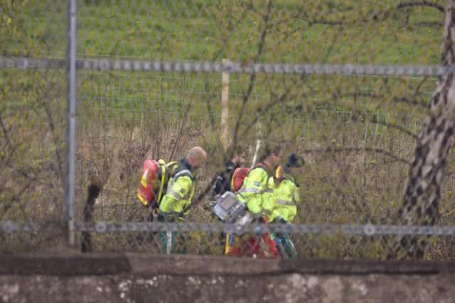 Emergency Services at the scene of the incident at Grantham Train Station - Photo: Darren Brown